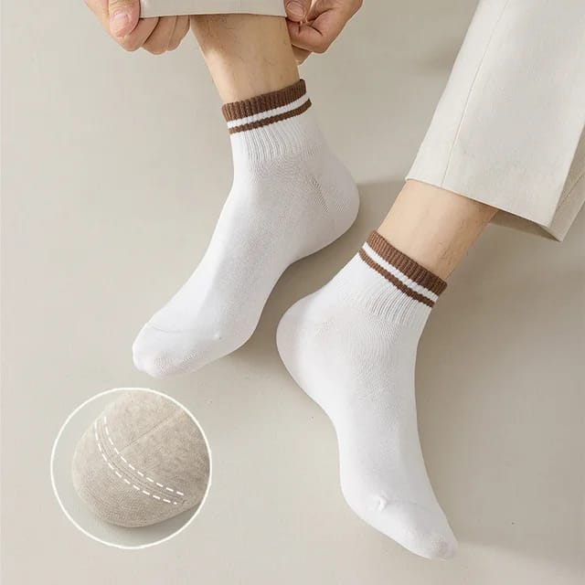Men's Thin Low Cut Striped Cotton Socks